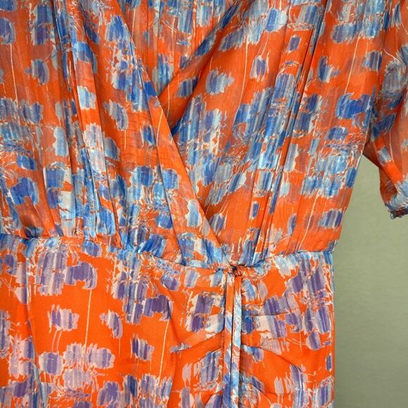 EYWASOULS MALIBU Elke Wrap-effect ruched chiffon midi dress - Picture 8 of 10